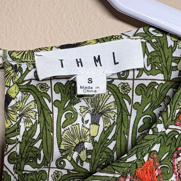 THML Green and Orange Embroidered Blouse - Picture 2 of 10